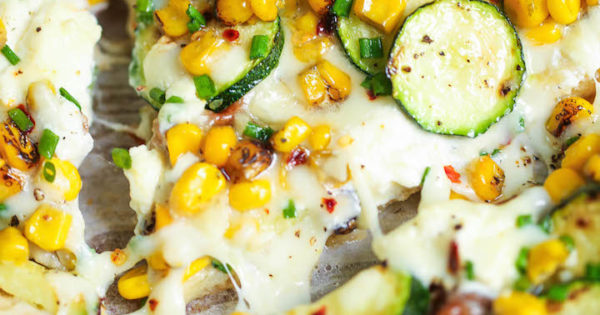 White Zucchini Corn Pizza Damn Delicious