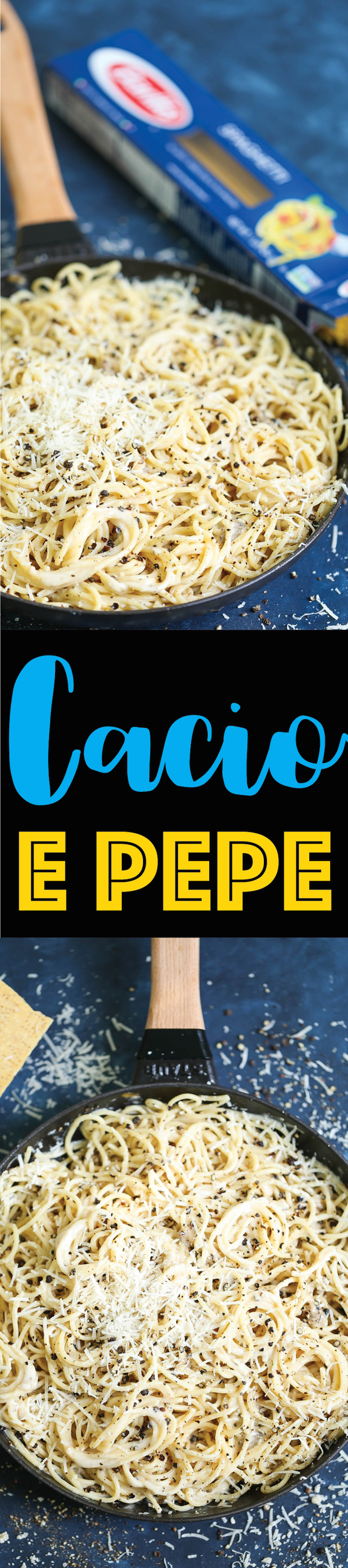 Cacio e Pepe - 5 ingredients. 20 minutes! Spaghetti, butter, black pepper, heavy cream and Parmesan. That is it! Simple, quick, easy and just so good!!!
