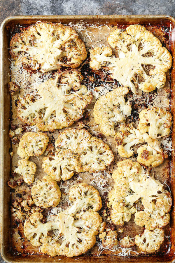 Garlic Parmesan Cauliflower Steaks Damn Delicious