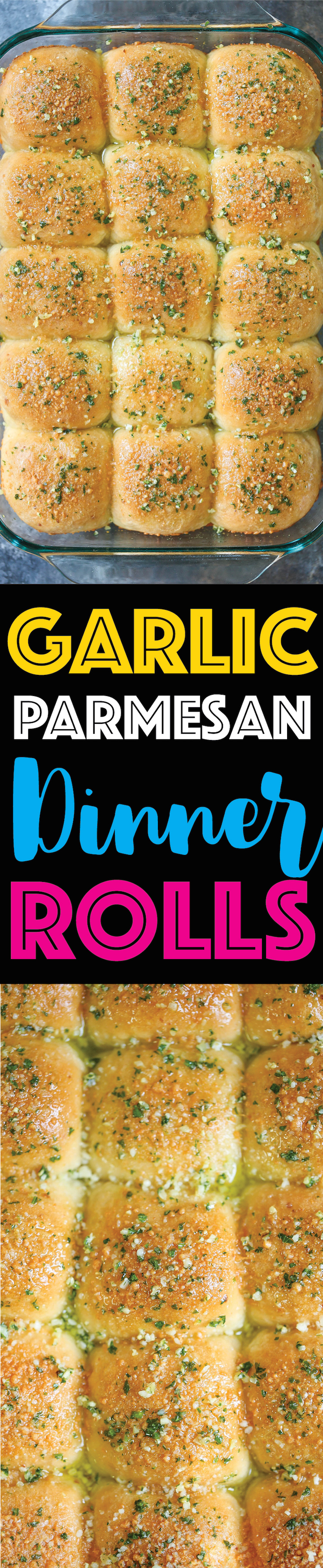 Garlic Parmesan Dinner Rolls - CLASSIC dinner rolls, except made even BETTER with garlic and grated Parmesan cheese! Soft, tender, warm, and buttery!!!