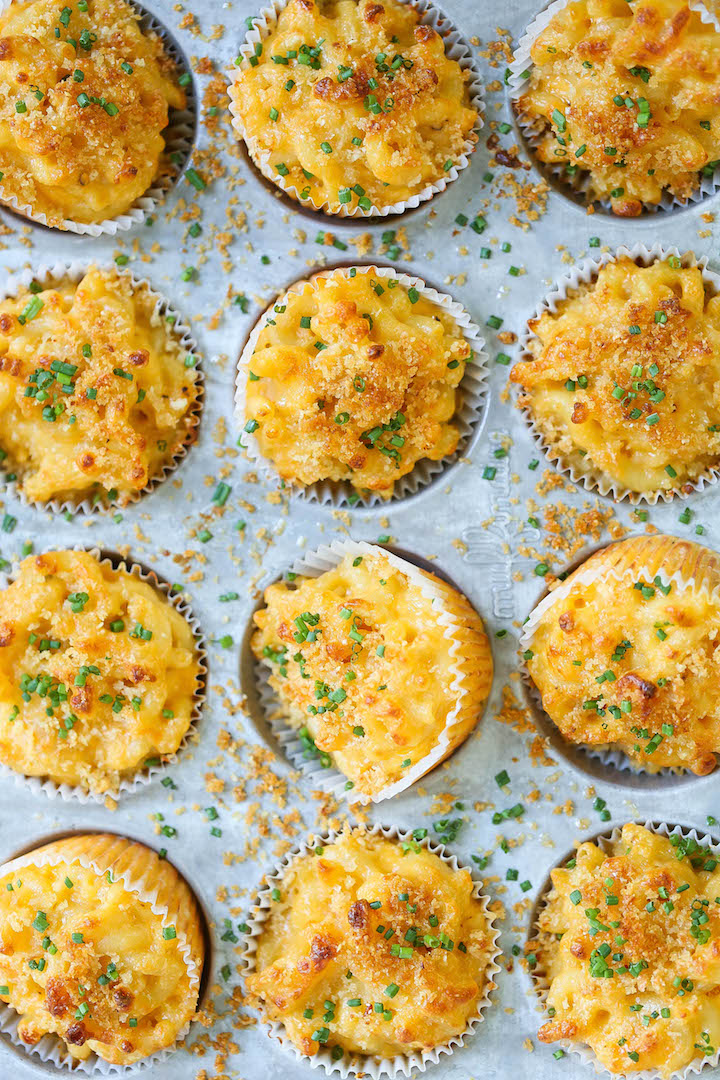 Mac and Cheese Cups - Macaroni and cheese baked to perfection in muffin tins! Great for holidays and lunch boxes - it's portable and makes for easy serving!