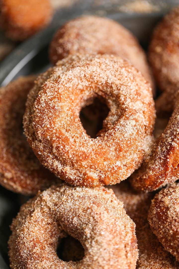 Apple Cider Donuts - There's nothing truly better than biting into a warm, fresh donut coated in cinnamon sugar.  It melts in your mouth with every bite!
