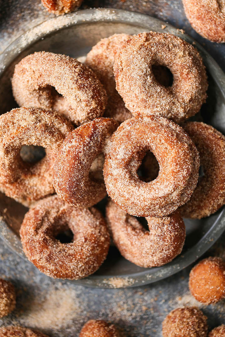 Apple Cider Donuts - There's nothing truly better than biting into a warm, fresh donut coated in cinnamon sugar.  It melts in your mouth with every bite!