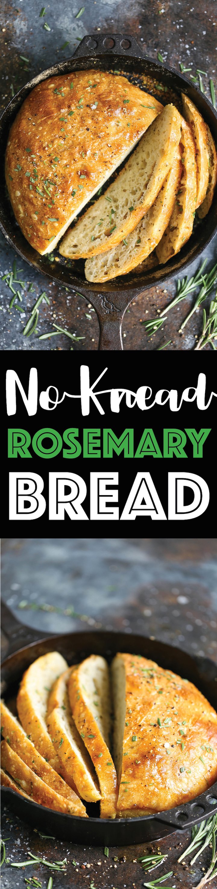 Speedy No-Knead Artisan Bread - Rosemary Mark