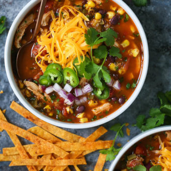 Chicken and Quinoa Tortilla Soup - Damn Delicious