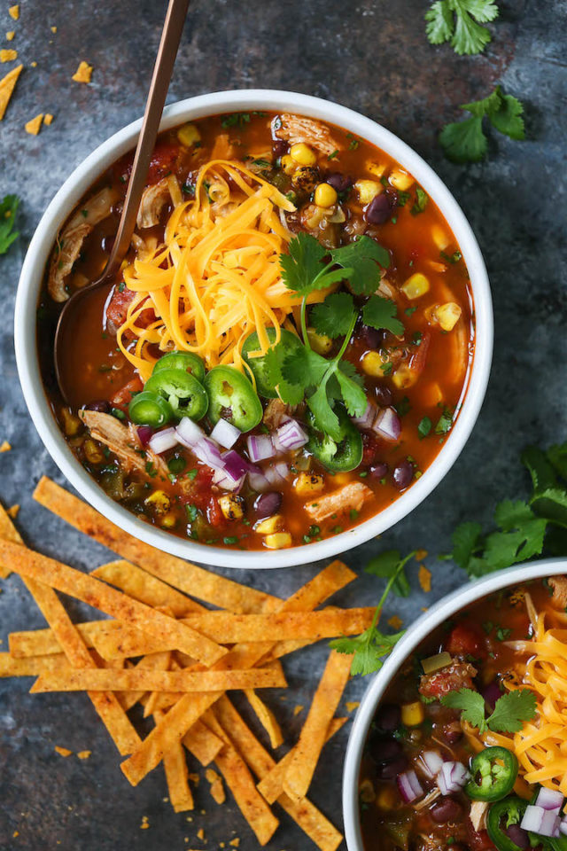 Chicken and Quinoa Tortilla Soup - Damn Delicious