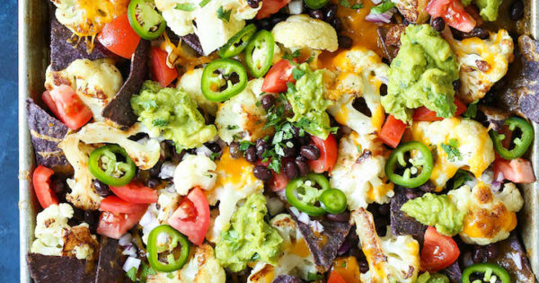 Sheet Pan Cauliflower Nachos Damn Delicious