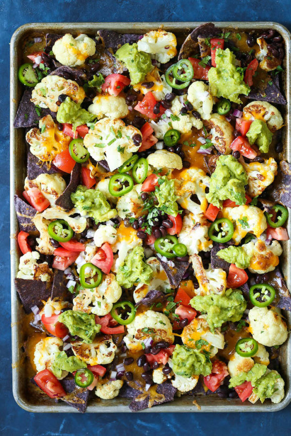 Sheet Pan Cauliflower Nachos Damn Delicious