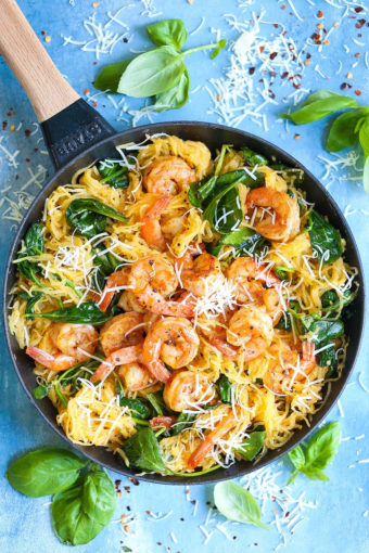 Shrimp Scampi Spaghetti Squash - Damn Delicious