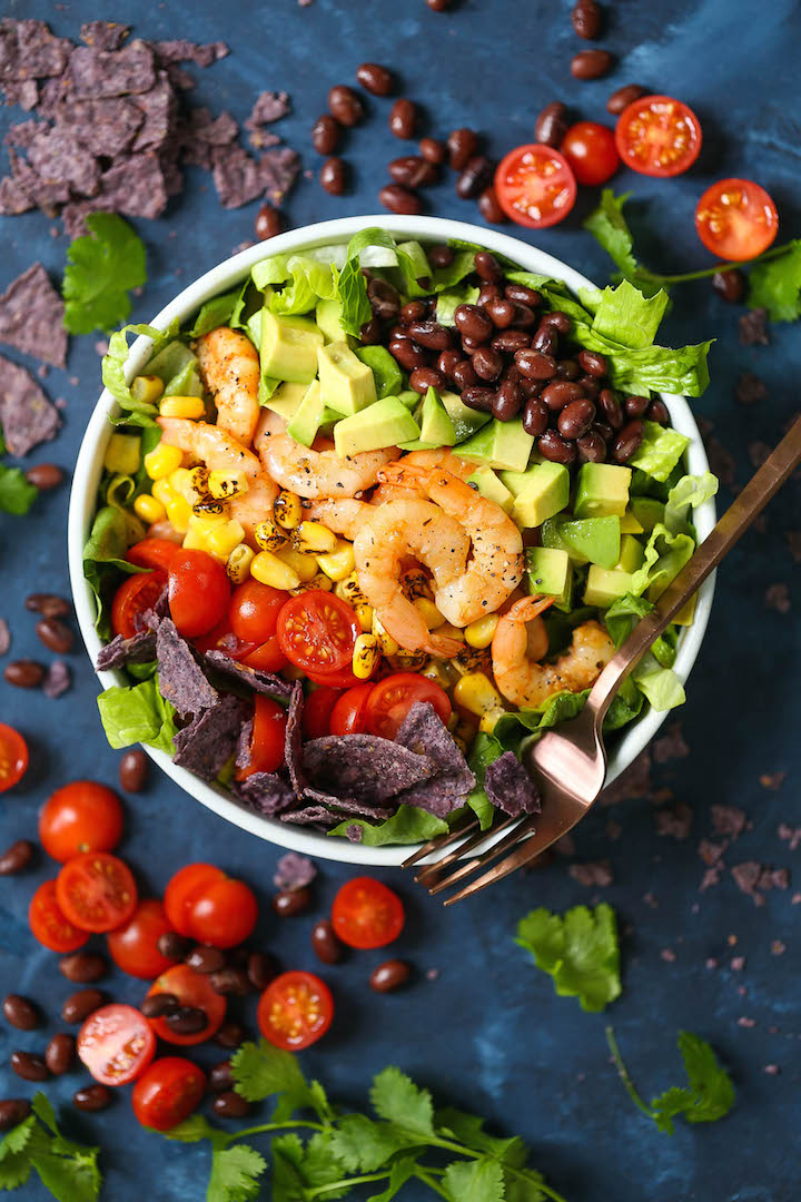 Shrimp Cobb Salad with Cilantro Lime Vinaigrette - Damn Delicious