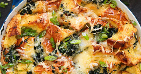 Spinach and Cheese Strata - Damn Delicious