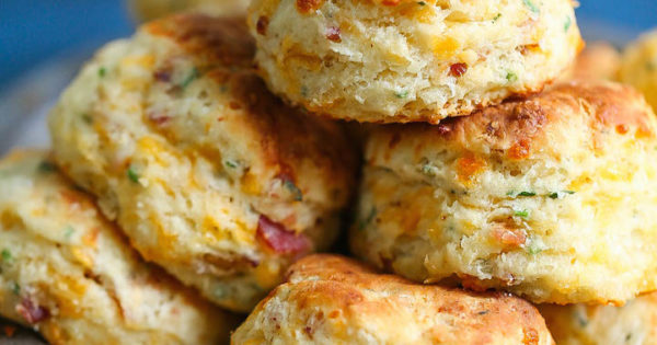 Bacon Cheddar Chive Biscuits Damn Delicious