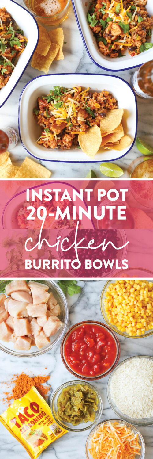 Instant Pot 20 Minute Chicken Burrito Bowls - Damn Delicious