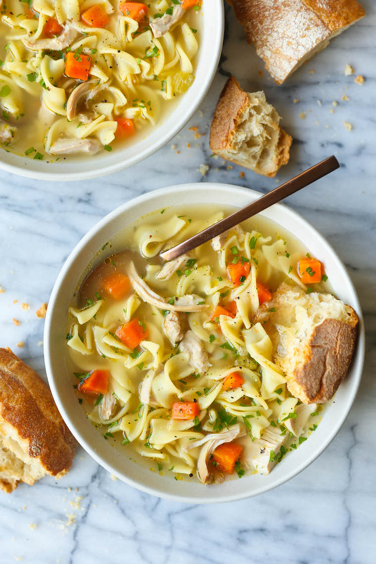 Instant Pot Chicken Noodle Soup - The best, easiest, and quickest homemade chicken noodle soup you will ever make in your pressure cooker! Tastes just like mom's cozy, flu-fighting, homestyle soup!