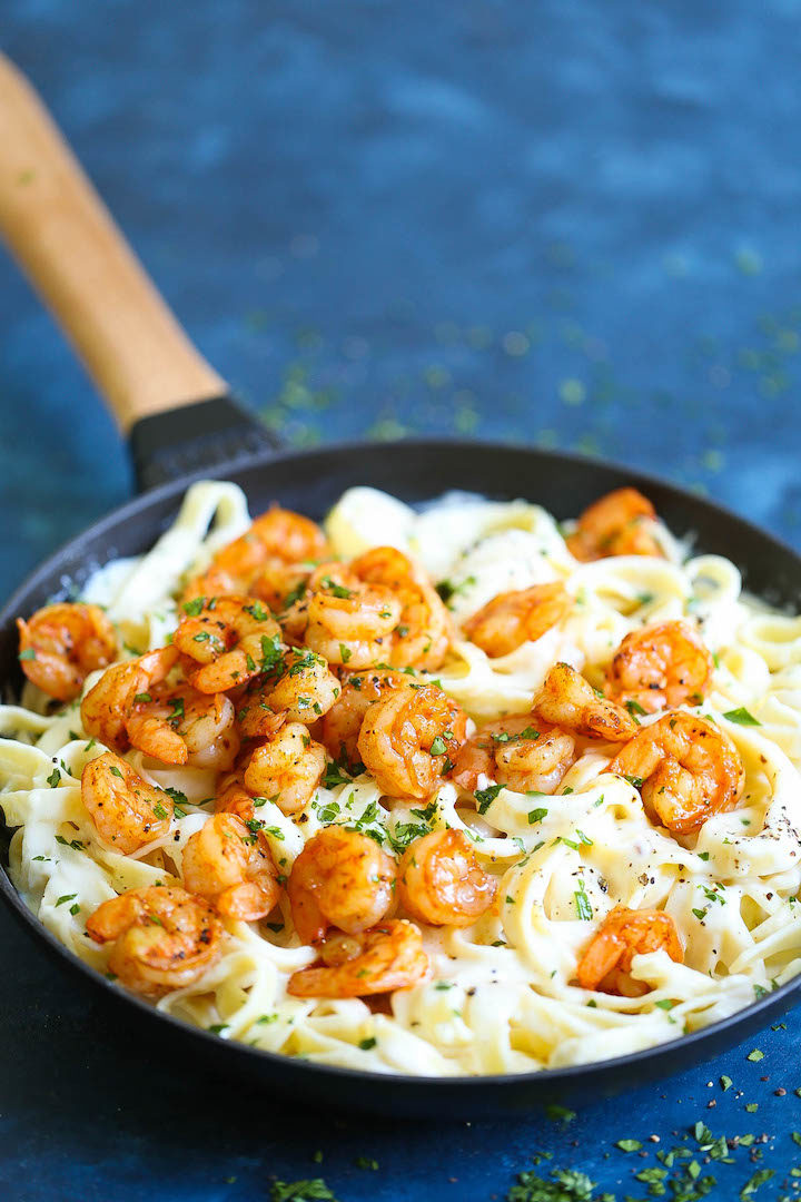 Shrimp Alfredo Fettuccine Damn Delicious