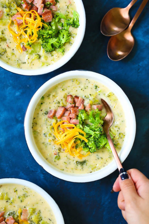 Broccoli Ham and Cheese Soup - Damn Delicious