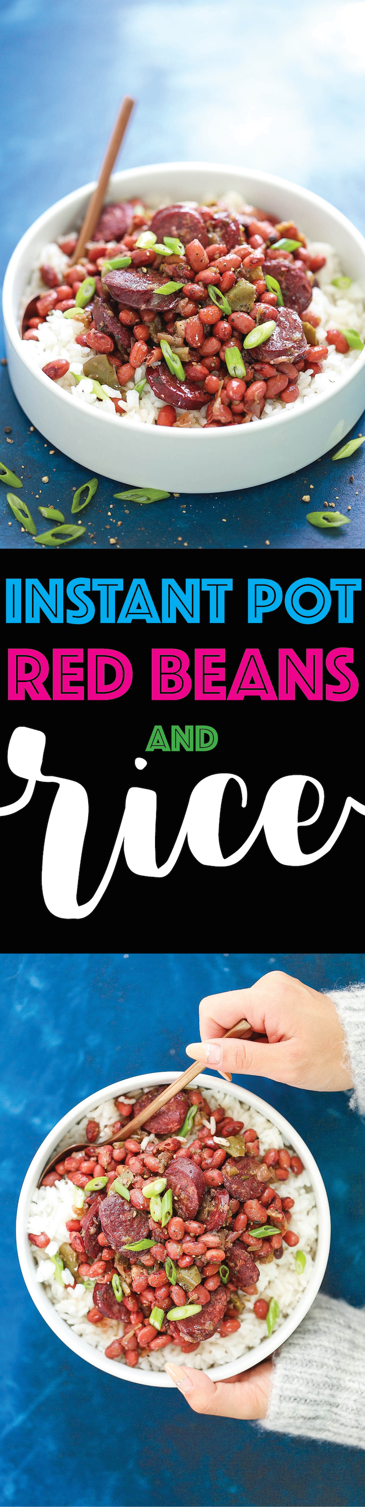 Instant Pot Red Beans and Rice - Thanks to the pressure cooker, everyone’s favorite New Orleans dish can be made in no time! No need to presoak the beans either. Simply throw everything into the Instant Pot and let it do the work for you. SO EASY! 