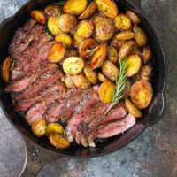 Skillet Steak with Rosemary Roasted Potatoes