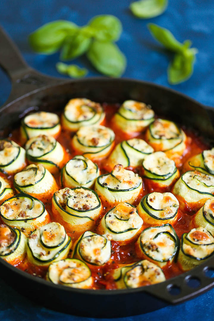 Zucchini Lasagna Roll Ups - Swap out the lasagna noodles for zucchini. It's LOW CARB & so much healthier! You won't miss the noodles at all!
