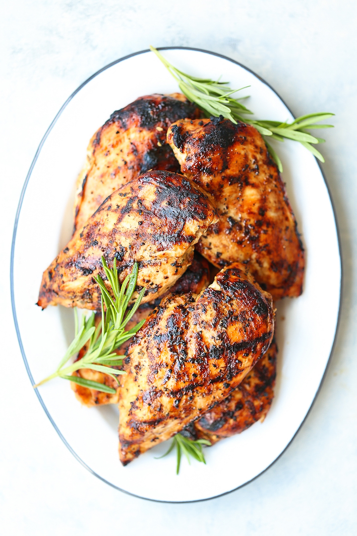 Maple Rosemary Grilled Chicken - Truly the best grilled chicken ever! It's wonderfully sweet and savory with just so much flavor with the simplest marinade!