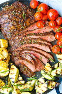 Grilled Flank Steak and Vegetables