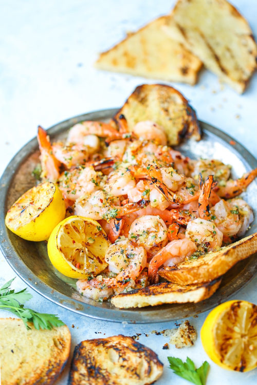 Grilled Garlic Butter Shrimp - Damn Delicious