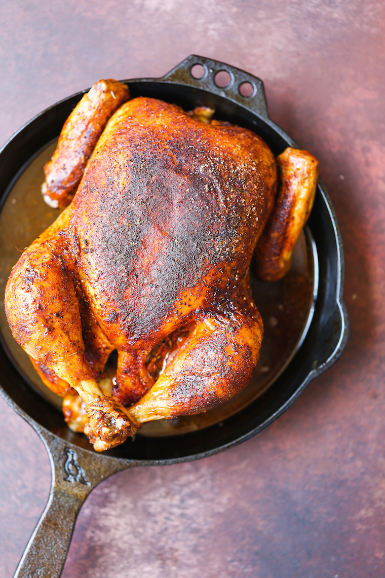 BBQ Roasted Chicken - So easy to prepare using just pantry spices making the best smoky BBQ rub ever! And the chicken comes out with perfectly crispy skin!