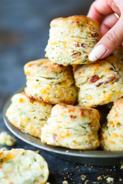 Black Pepper Cheddar Bacon Biscuits - Damn Delicious