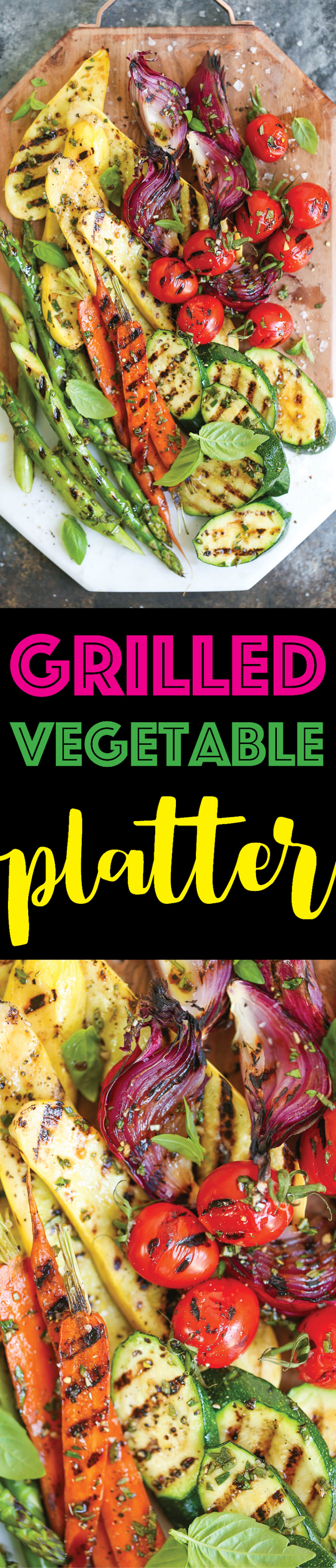 Grilled Vegetable Platter - How to assemble the most AWESOME vegetable platter! No more sad-looking veggies! This is so easy and perfect for entertaining!