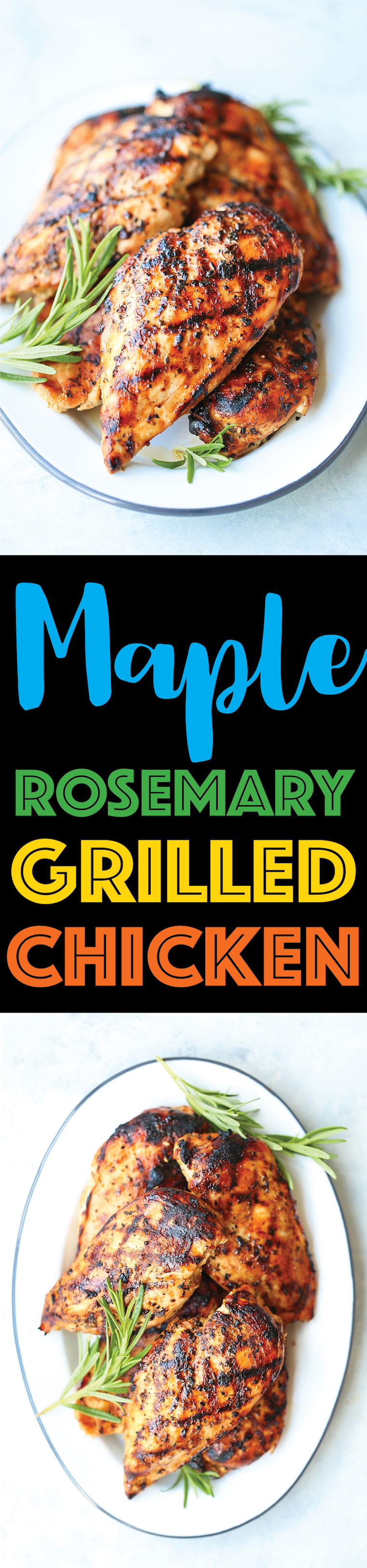 Maple Rosemary Grilled Chicken - Truly the best grilled chicken ever! It’s wonderfully sweet and savory with just so much flavor with the simplest marinade!