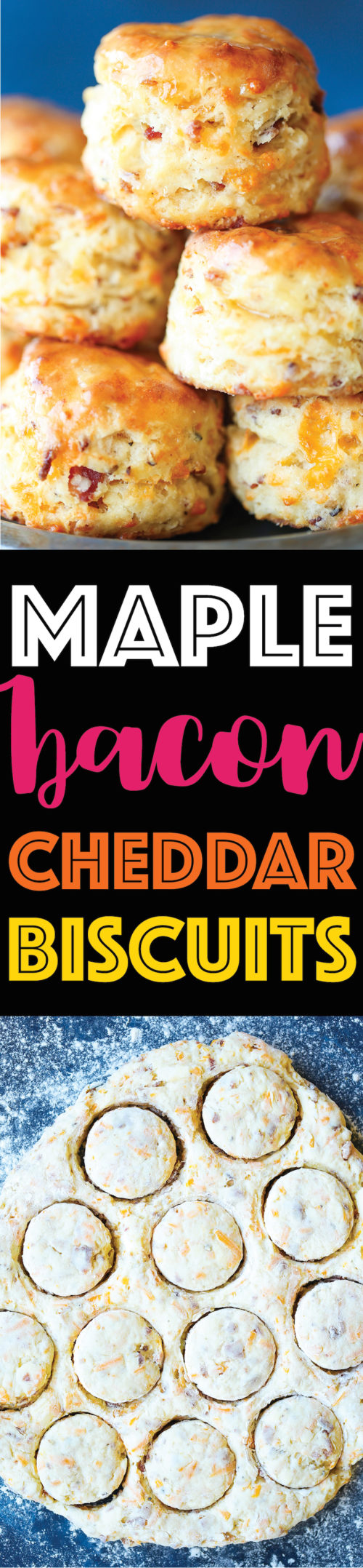 Maple Bacon Cheddar Biscuits Damn Delicious