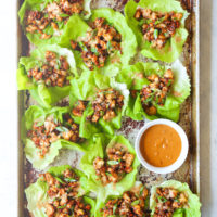 Peanut Chicken Lettuce Wraps