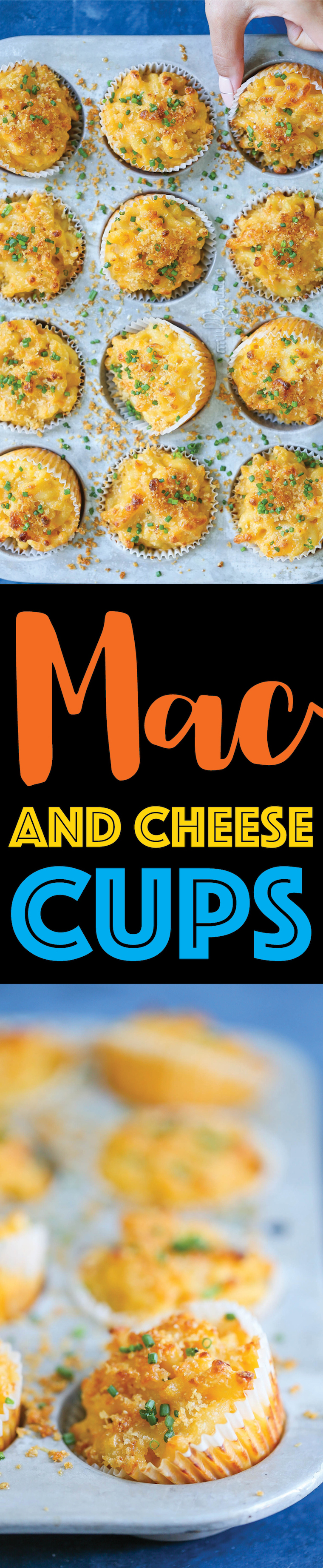 Mac and Cheese Cups - Macaroni and cheese baked to perfection in muffin tins! Great for holidays and lunch boxes – it’s portable and makes for easy serving!