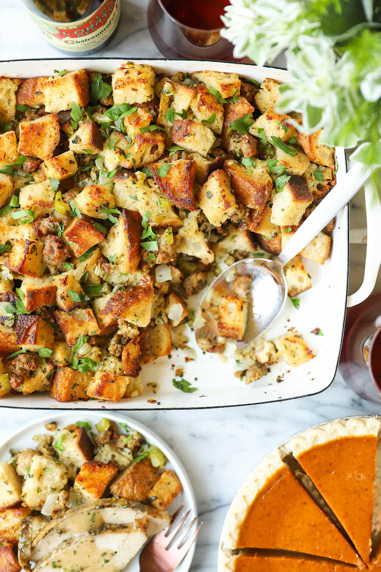 Classic Thanksgiving Stuffing - This will be the only stuffing recipe you will ever need! So much fresh herbs and so buttery. It's simply the best EVER!