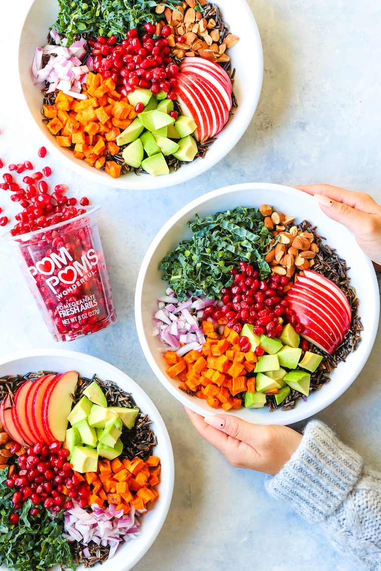 Fall Nourish Bowls - Filled with so many different veggies, these bowls are well-balanced, hearty and HEALTHY! Made with a maple-tahini dressing. SO GOOD!!!