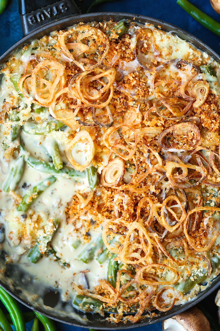 Green Bean Casserole with Crispy Fried Shallots - Hands down, this is legit the best-ever classic green bean casserole! SO EASY and made from scratch!!!