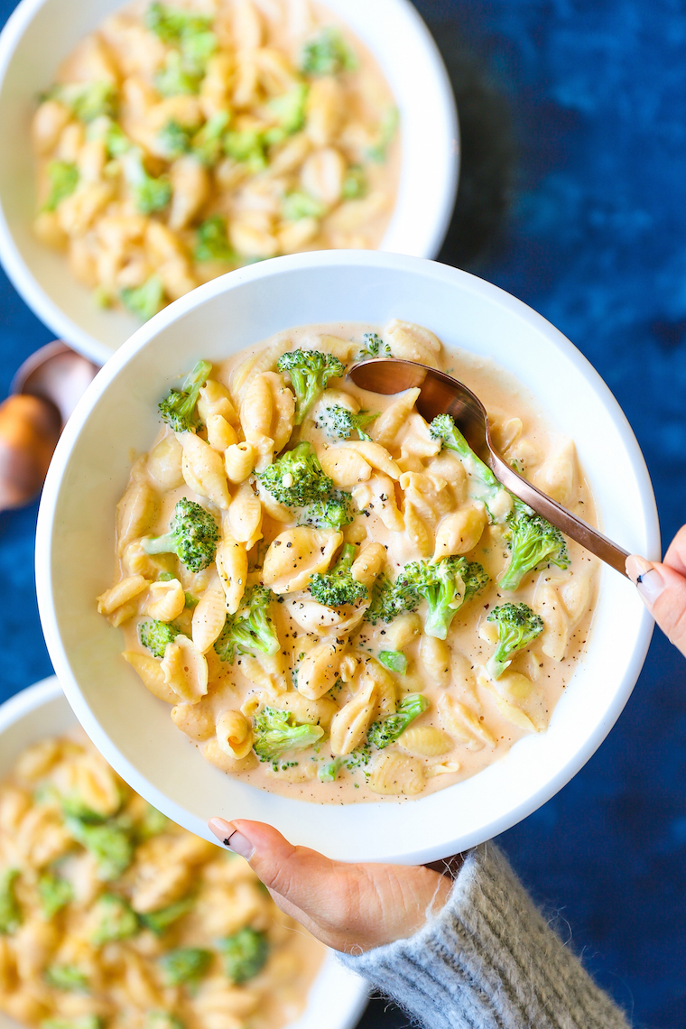 Slow Cooker Creamy Broccoli Mac and Cheese - The easiest mac and cheese of your life! No boil noodles, no condensed soup! Completely homemade and SO GOOD!