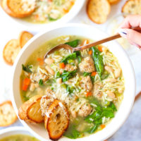 Spinach and White Bean Meatball Soup