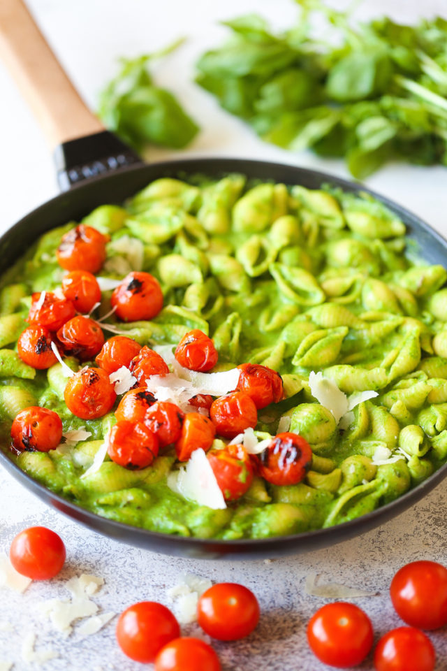 Creamy Pesto Shells Recipe Damn Delicious