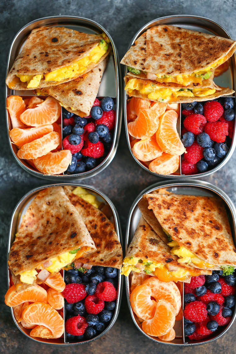 Ham, Egg and Cheese Breakfast Quesadillas - Meal prep ahead of time so you can have breakfast done right every morning! Less than 300 calories per serving!