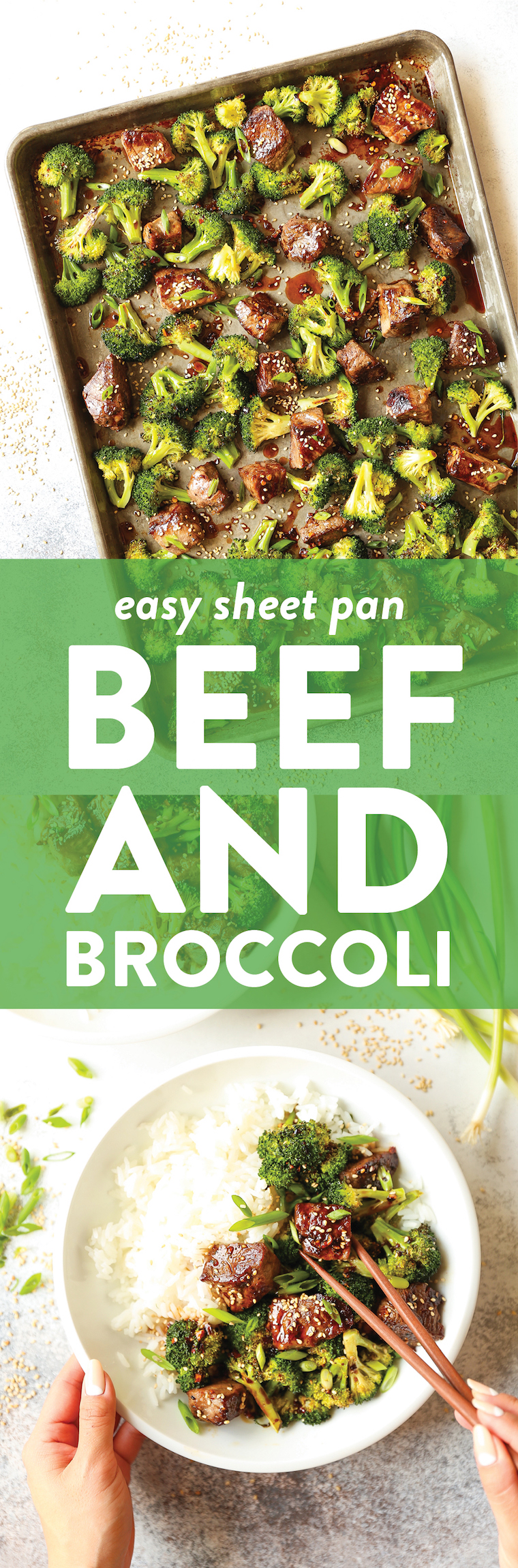 Sheet Pan Beef and Broccoli - Say hello to the easiest beef and broccoli of your life! No fuss, less dishes, yet it's 10000x better than take-out. Win-win!
