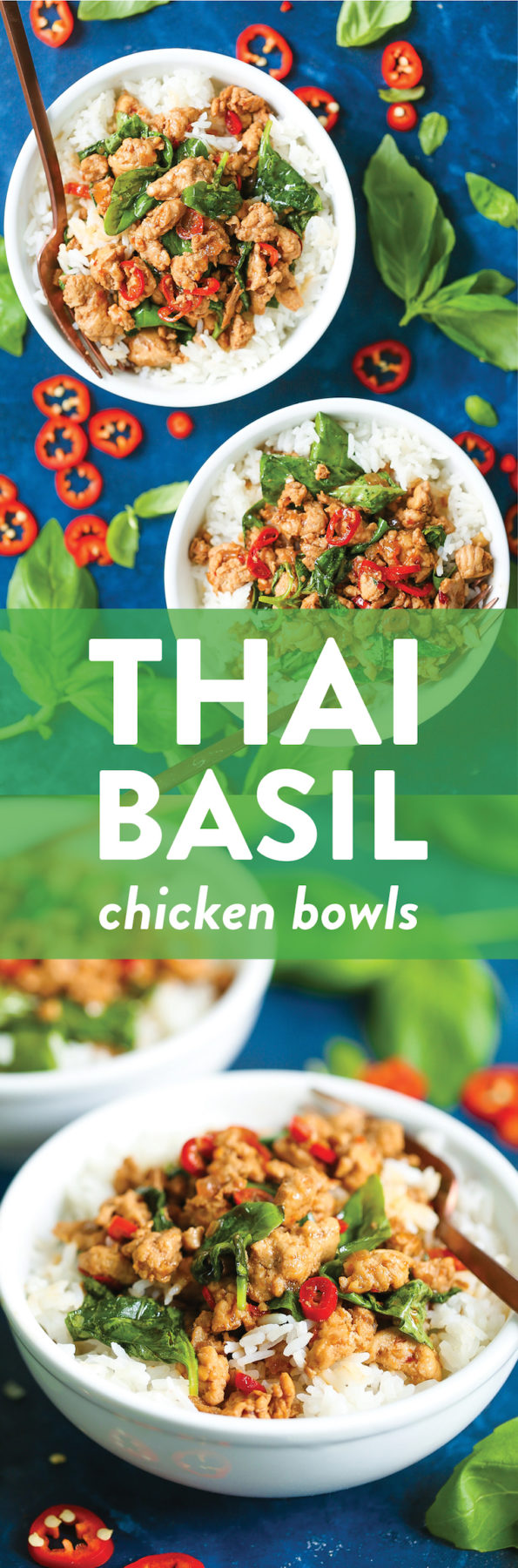 Thai Basil Chicken Bowls - Damn Delicious