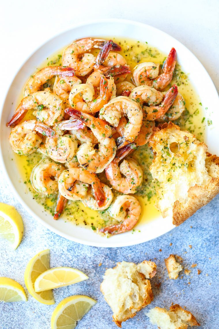 Grilled Garlicky Cast Iron Shrimp