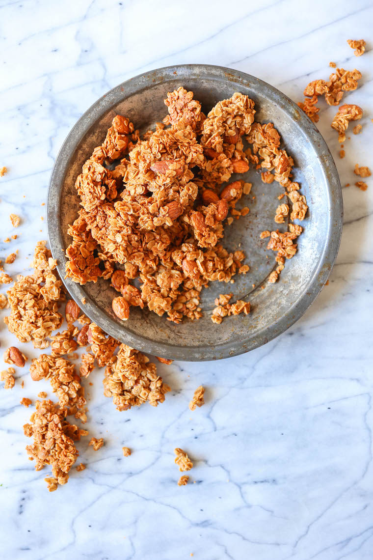 Almond Butter Granola - There is nothing better than homemade granola! It's quick/easy to make, it's cheaper and it's so much tastier! You can't beat that!