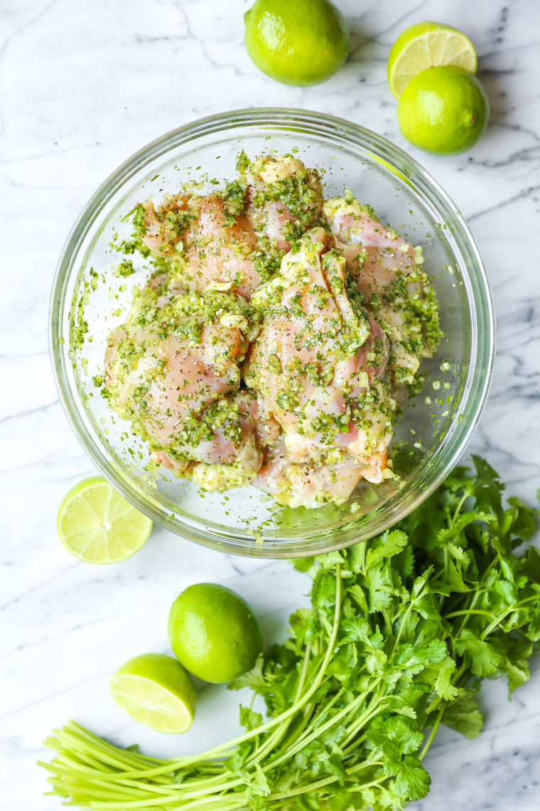 Cilantro Lime Chicken Thighs - Truly the most AMAZING zesty cilantro-lime marinade ever! The chicken comes out perfectly juicy and so tender.