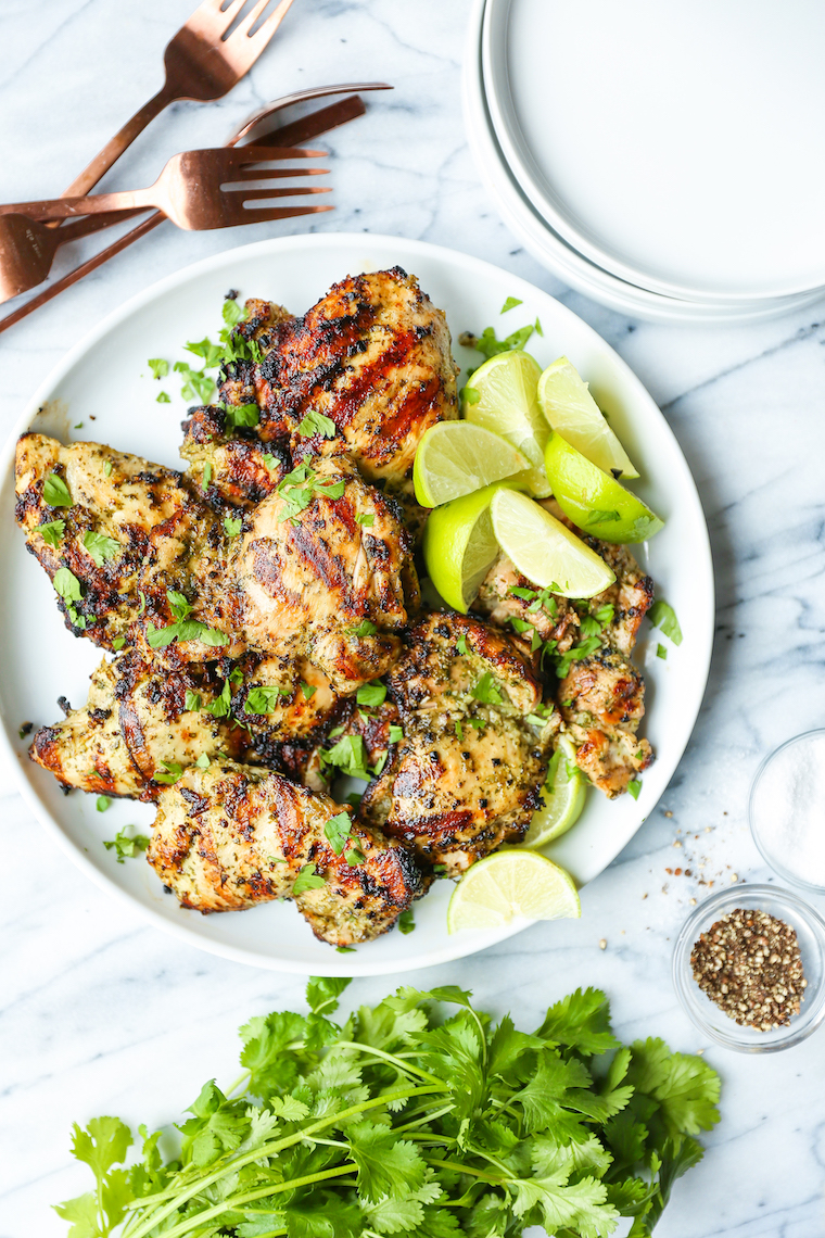 Cilantro Lime Chicken Thighs - Truly the most AMAZING zesty cilantro-lime marinade ever! The chicken comes out perfectly juicy and so tender.