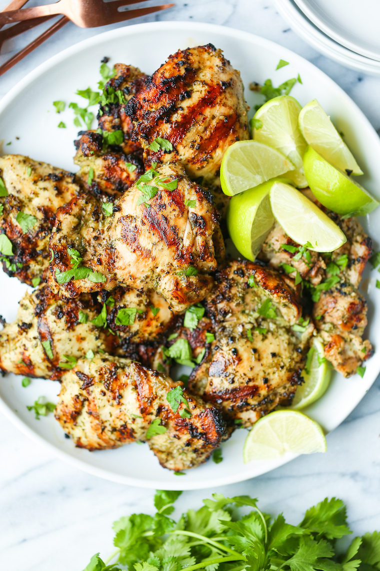 Cilantro Lime Chicken Thighs - Truly the most AMAZING zesty cilantro-lime marinade ever! The chicken comes out perfectly juicy and so tender.