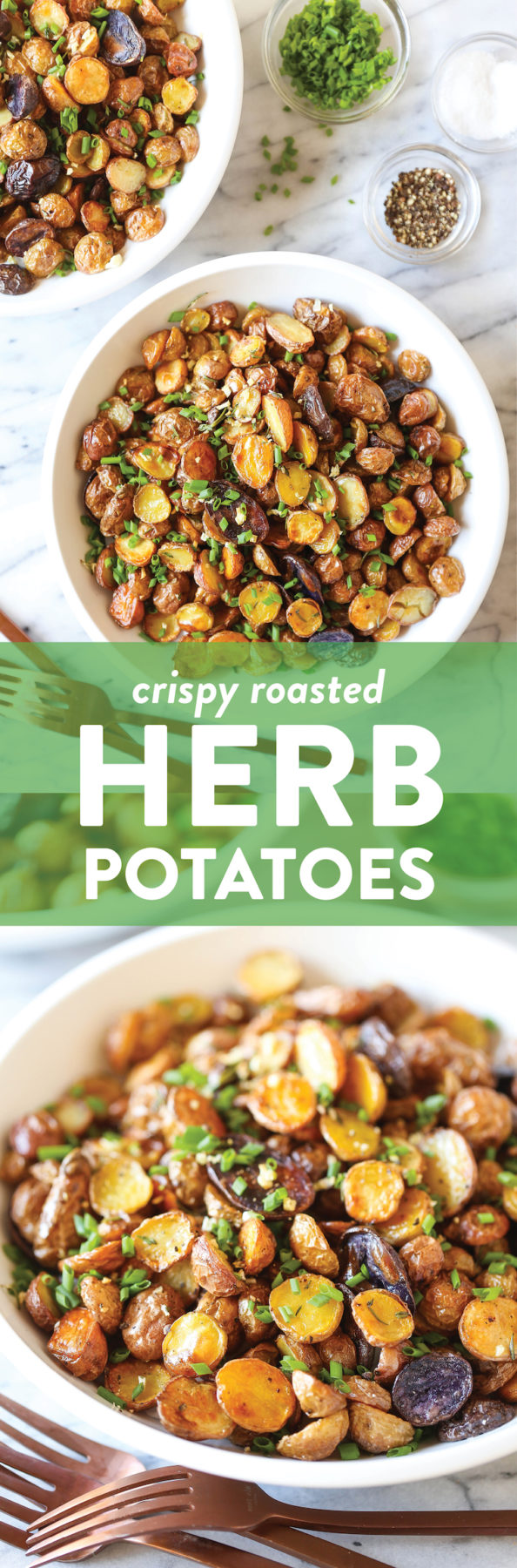 Crispy Roasted Herb Potatoes - Damn Delicious