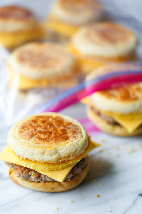 Freezer Sausage Egg And Cheese Breakfast Sandwiches Damn Delicious 2330