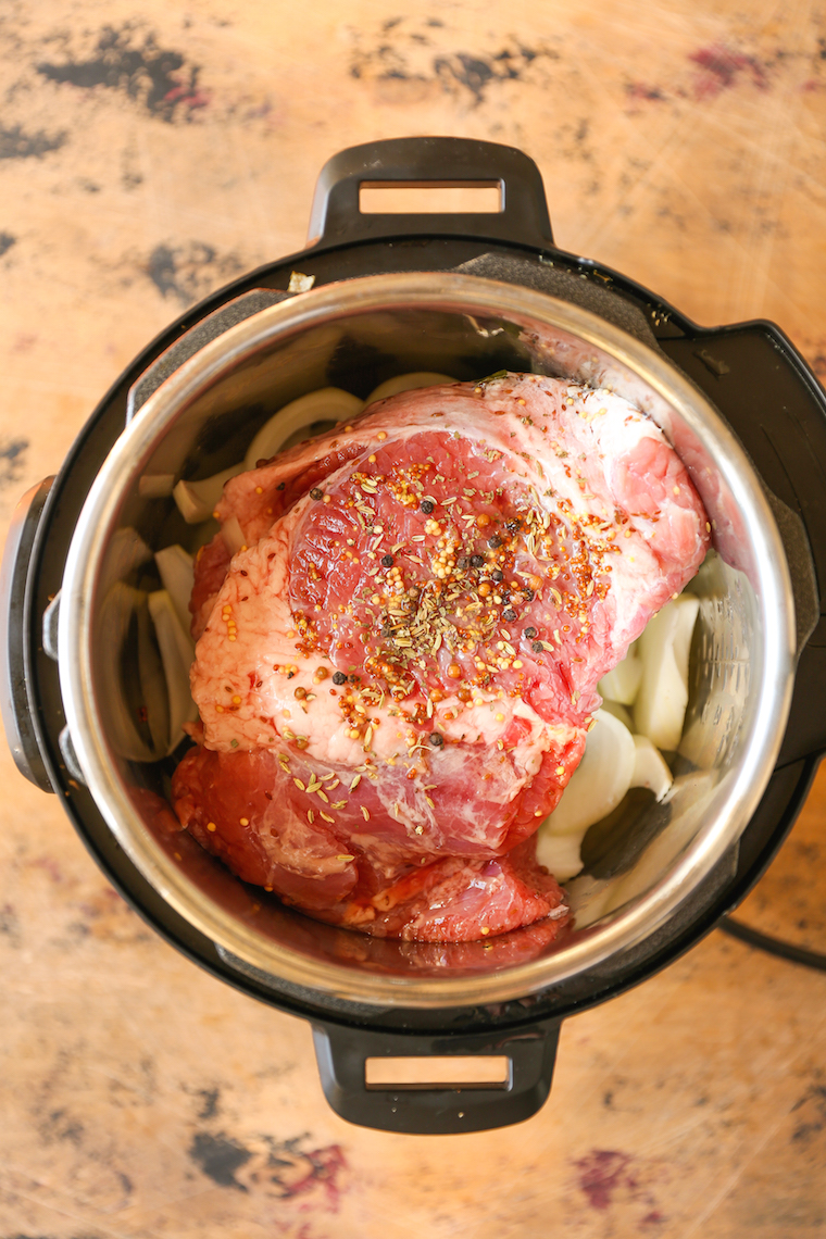 Instant Pot Corned Beef and Cabbage - A fast track corned beef dinner made in your pressure cooker! No brine, no fuss. The IP will do all the work for you!